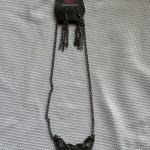 Paparazzi Black Chain Set + Turquoise Necklace Bundle